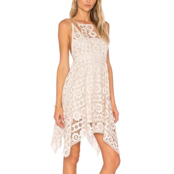 Free People Just Like Honey Ivory Lace Midi Dress Size 0 - Picture 1 of 8
